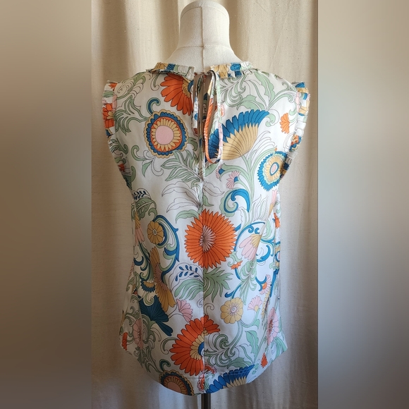 J. Crew Women's Size 6 Sleeveless Floral Blouse - Picture 2 of 10